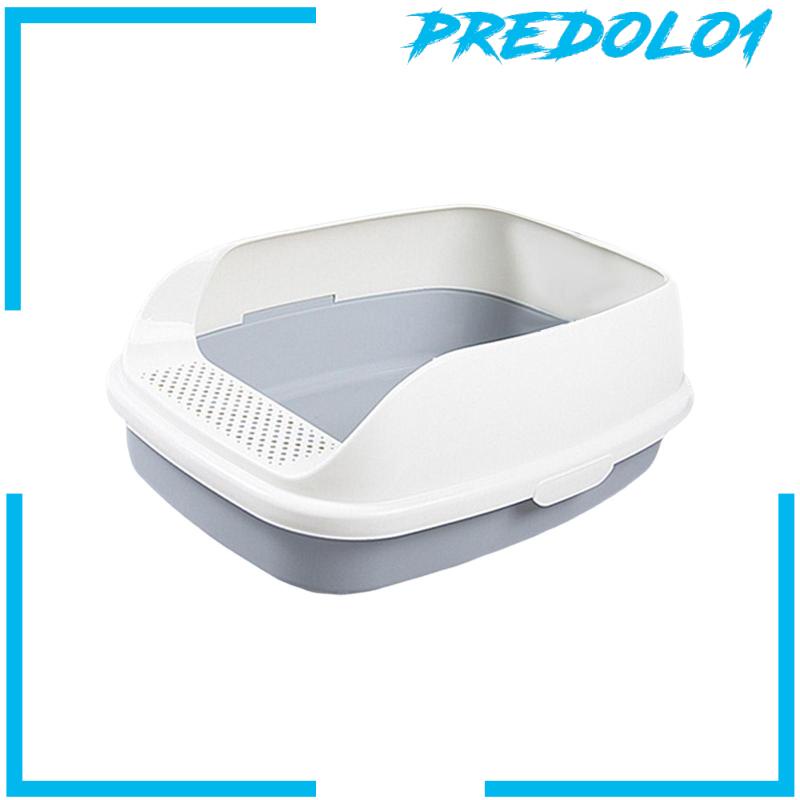 [Predolo1] Cat Litter Box Large Bedpan Anti Percikan Pasir Kucing Buka Atas Pet Litter Tray