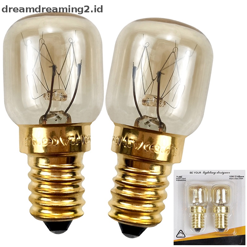 (drea) 2pcs 15/25W 220V E14 300derajat Lampu Oven Microwave Tahan Suhu Tinggi //