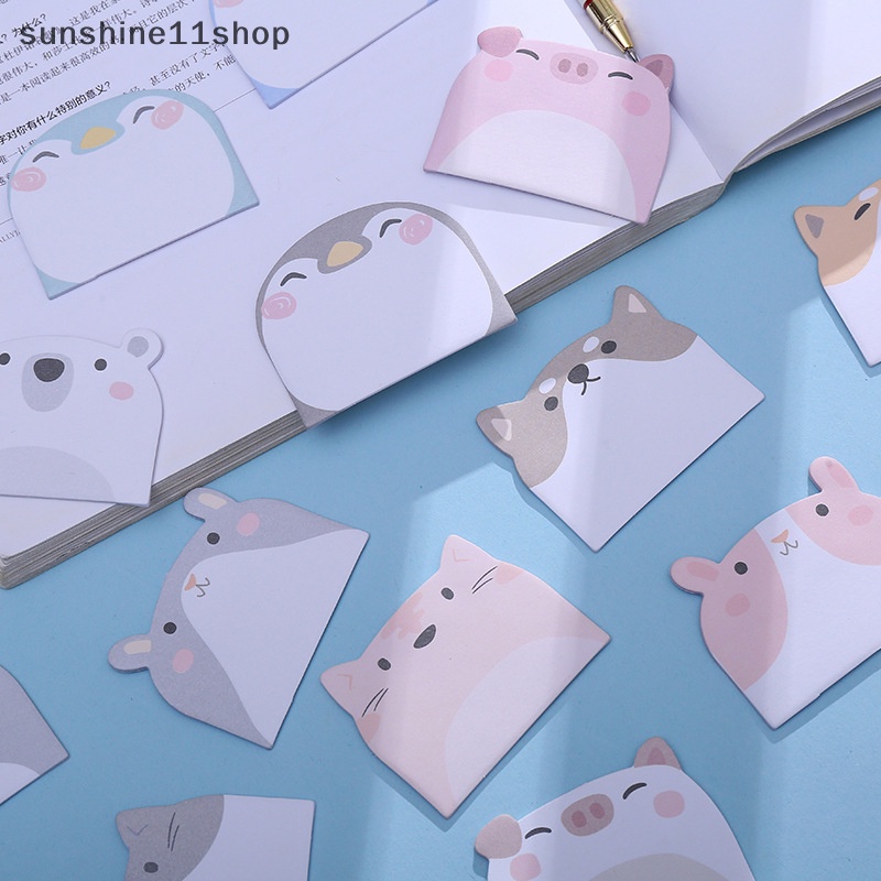 Sho 1set Kartun Kawaii Animals Party 3lapisan Sticky Notes Memo Pad To Do List Planner Stiker Notepad Dekorasi Kantor Alat Tulis N