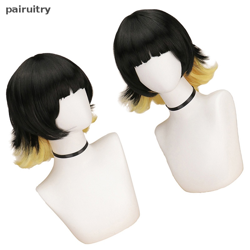 Prt Blue Lock Bachira Meguru Cosplay Wig Hitam Kuning Rambut Pendek Halloween Bermain Peran Tahan Panas Anime Hiasan Kepala PRT