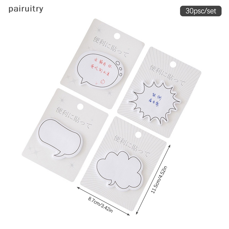 Prt 30lembar Putih Minimalis Beda Bentuk Diaue Sticky Notes Self-Stick Self Adhesive Memo Pads Untuk Siswa Rumah Kantor Perlengkapan Sekolah PRT