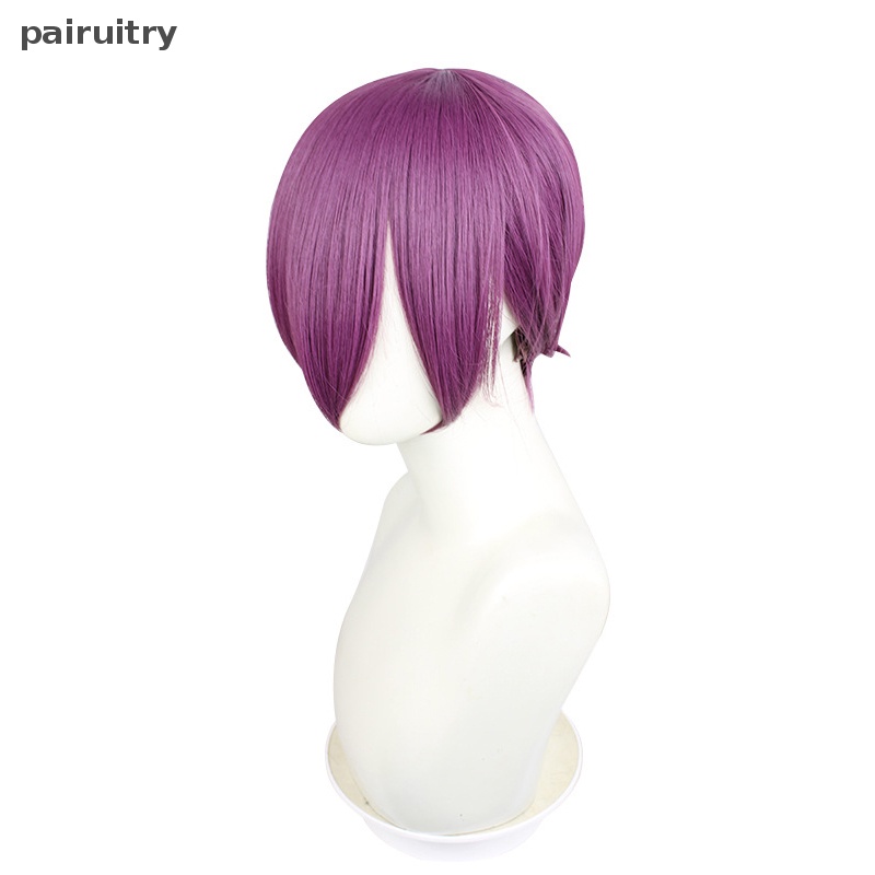 Prt Reze Cosplay Wig Anime Rantai Man Ungu Coklat Ponytail Rambut Pelucas Halloween PRT