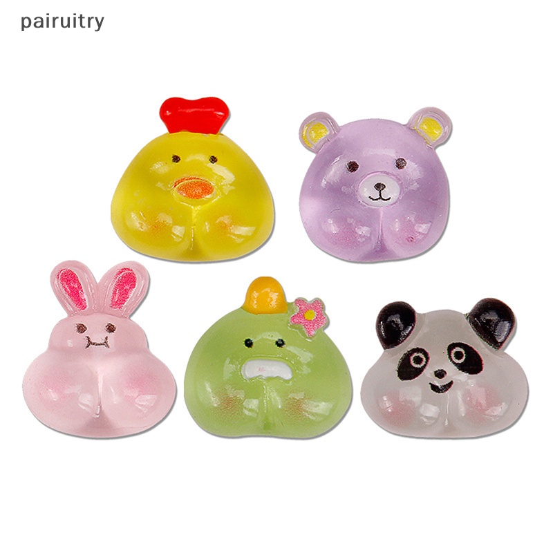 Prt 10PCS Hewan Bercahaya Kartun Resin Ayam Bebek Beruang Ch DIY Hadiah Ornamen PRT