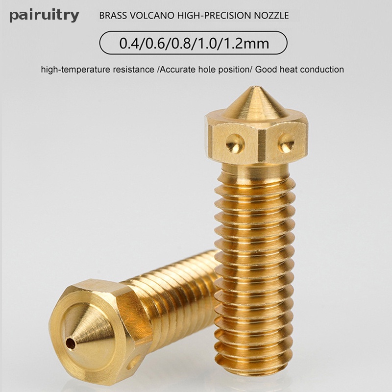 Prt 0.4 /0.6 /0.8 /1.0 /1.2mm Volcano Nozzle Brass Nozel Print Head Untuk Ender Printer PRT