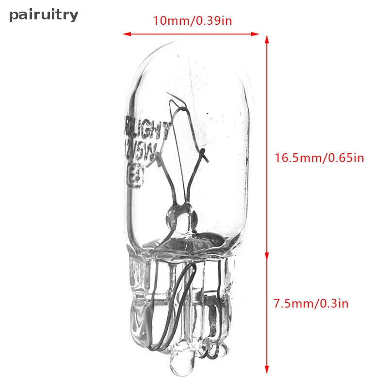 Prt 10Pcs /Box T10 168192 12V 5W Warm White Auto Haen Lampu Marker Plate Light PRT