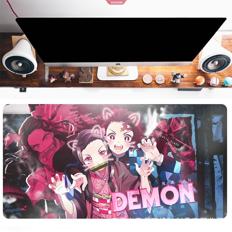 Demon Slayer Anime Mouse Pad XXL Kimetsu no Yaiba Gaming Mouse Pad Karet Komputer Laptop Besar Mousepad Gamer300 * 600 * 2alas Meja [ZXL]