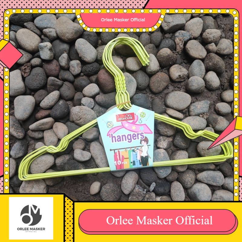 HANGER ANAK/ HANGER KAWAT TEBAL BAYI 1 PAK (10 HANGER) REDHOUSE