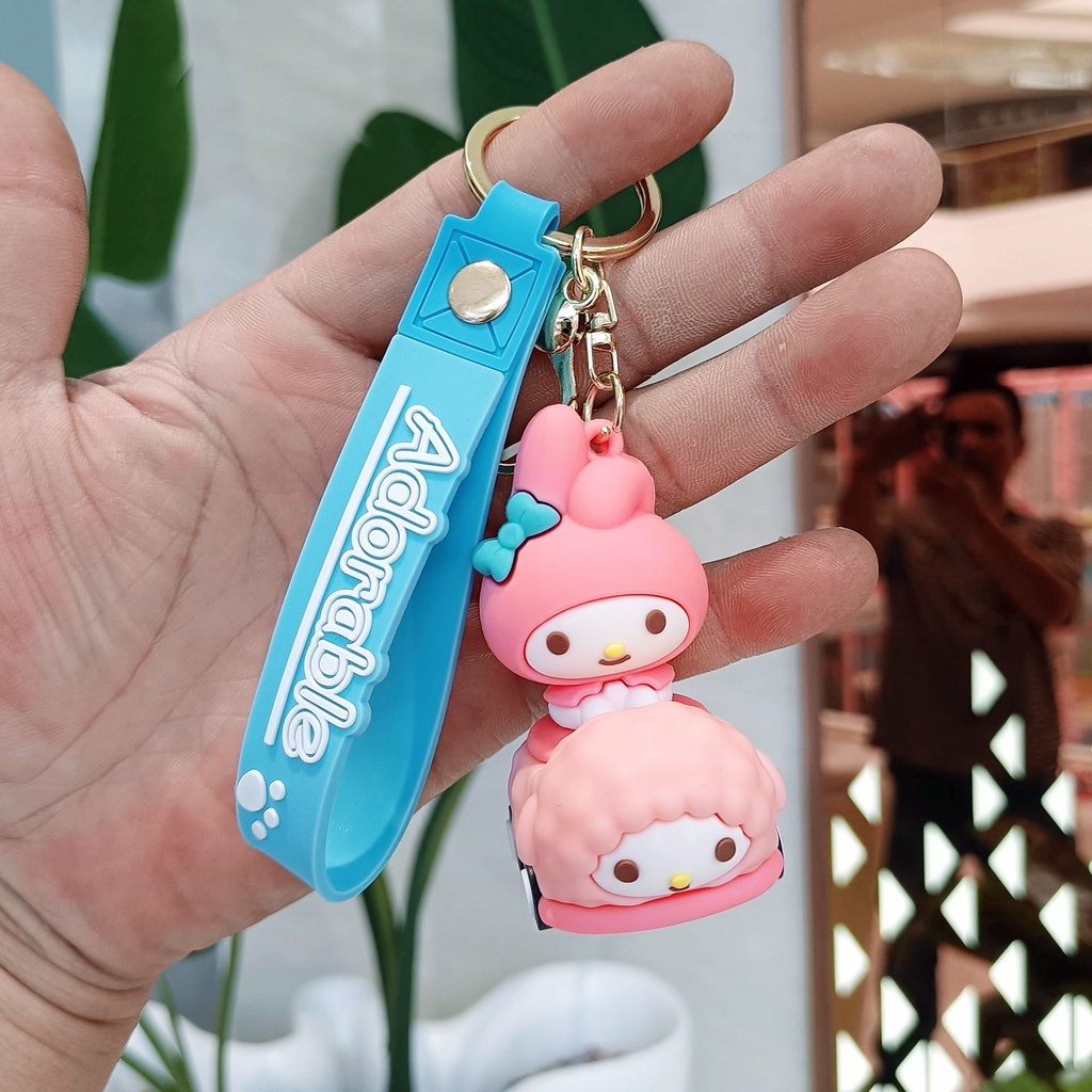 Kawaii Baru Kartun Kuromi Tas Liontin Melody KT Kucing Pribadi Gantungan Kunci Mainan Gadis