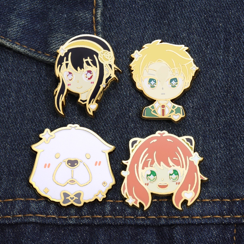 Anime SPY FAMILY Enamel Keras Pin Bros Lucu Anya Yor Loid Forger Damian Bros Kerah Lencana Kartun Perhiasan Hadiah Untuk Anak-Anak Teman