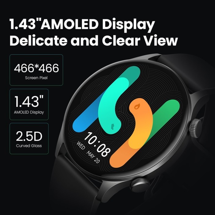 Haylou Solar Plus RT3 LS16 Smartwatch Smart Watch Original 1.43&quot; Amoled Display Bluetooth Call Waterproof IP68 Garansi Resmi Versi Global Heart Rate, Calorie Tracker