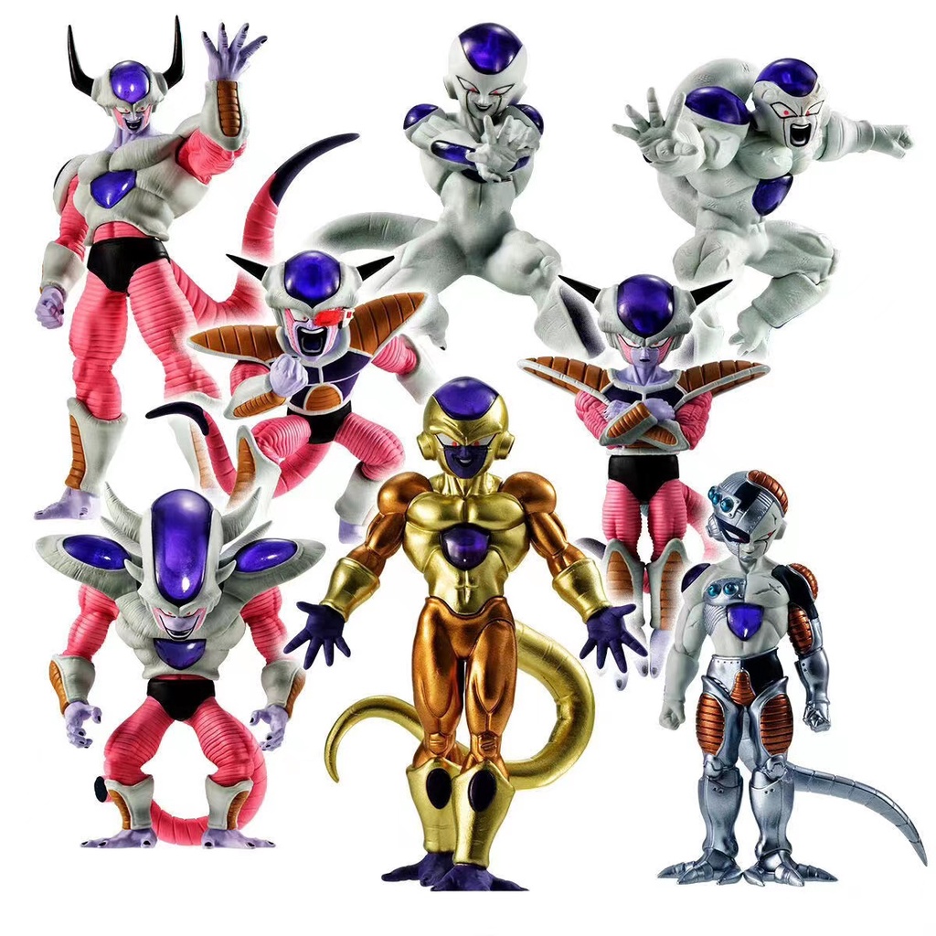 8pcs /Set Dalam Stok Dragon Ball Frieza Bentuk Penuh Dragon Ball Z Figure Action Figurines Koleksi Model Mainan