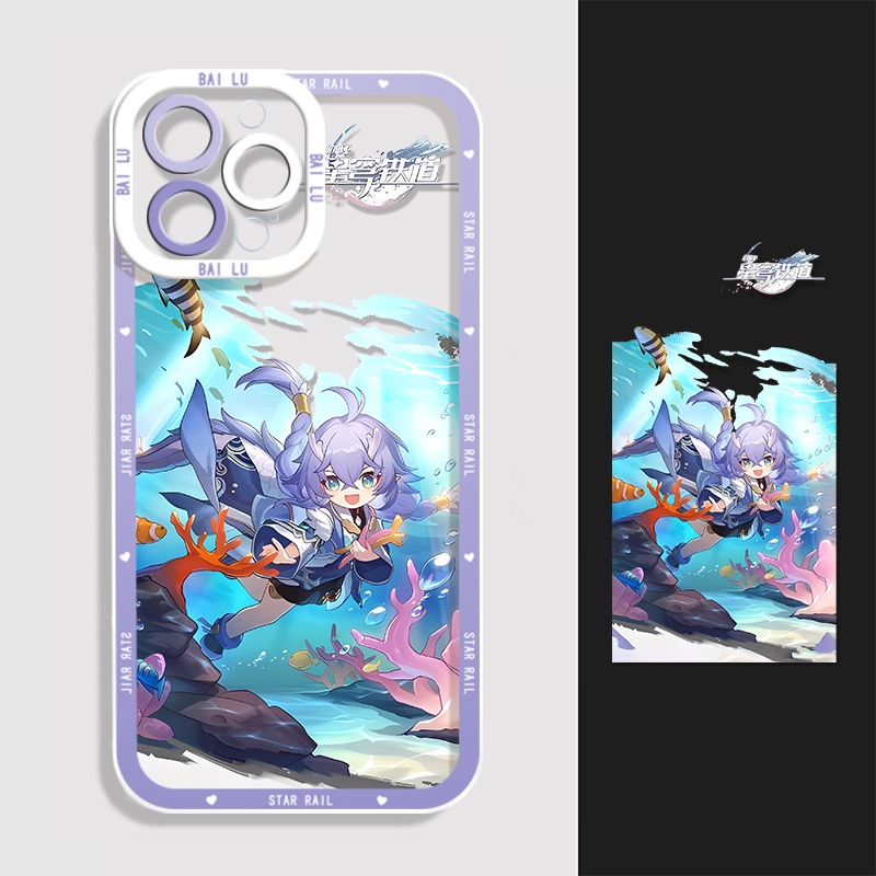 IPHONE Honkai Star Rail Himeko Soft Phone Case Kompatibel Untuk Iphone14 11 13 12 Pro Max XS XR X8 7 6S Plus Mini Bailu Tingyun Casing Transparan TPU Silikon Shockproof Cover