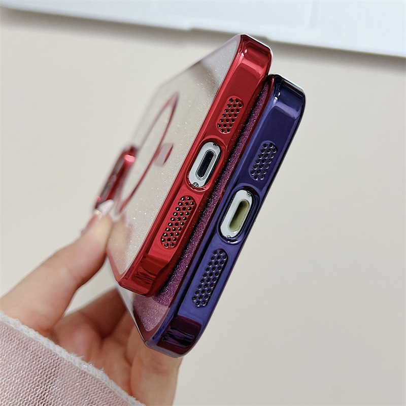 IPHONE Golden Perisai Gradiasi Flash Bubuk Wireless Charging Magnet Phone Case Iphone14 13 12 11 Pro Max14 Plus Shockproof Case Cover