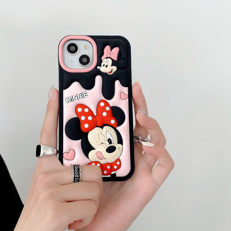 Stereoscopic Cute Ice Cream Minnie Silicone Soft Case for IPhone 11 12 13 14 Pro Max TPU Phone CASE Cute Pretty Girl's Fashion