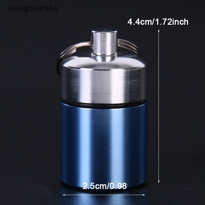 Rsid Span-new Casing Aluminium Mini Portable Bawa Botol Penyumbat Telinga Kotak Gantungan Kunci Wadah Jelly