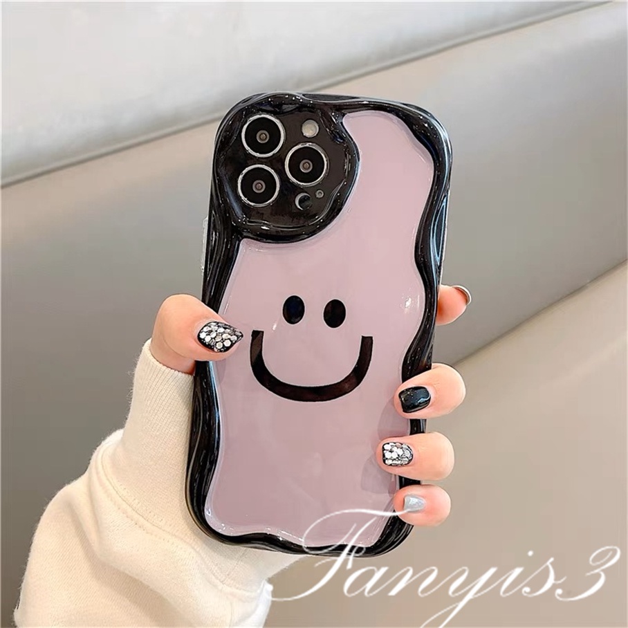 Realme C53 C55 C35 C33 C30 C30s C25Y C21Y C3 C25 C25s C20 C20A C11 C15 8i 9i 5 5i 5s 6i Narzo 50i 50A Prime Checkerboard Smiley Face Wavy Curved Edge Casing Handphone TPU Soft Cover