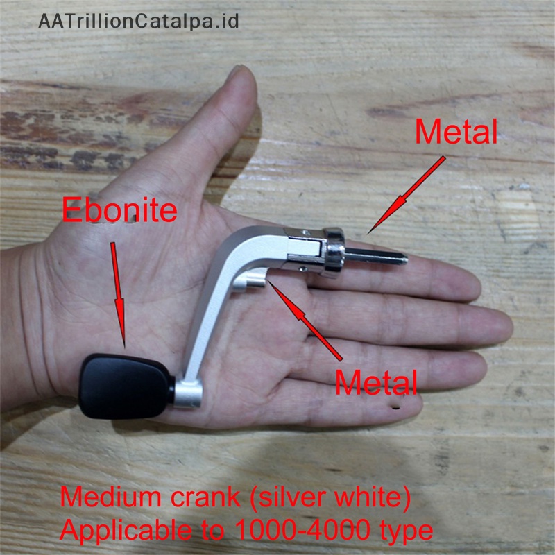 Aatrillioncatalpa 1PC Folding Rocker Arm Crank Handle Pengganti Gulungan Pancing Retrofit ID