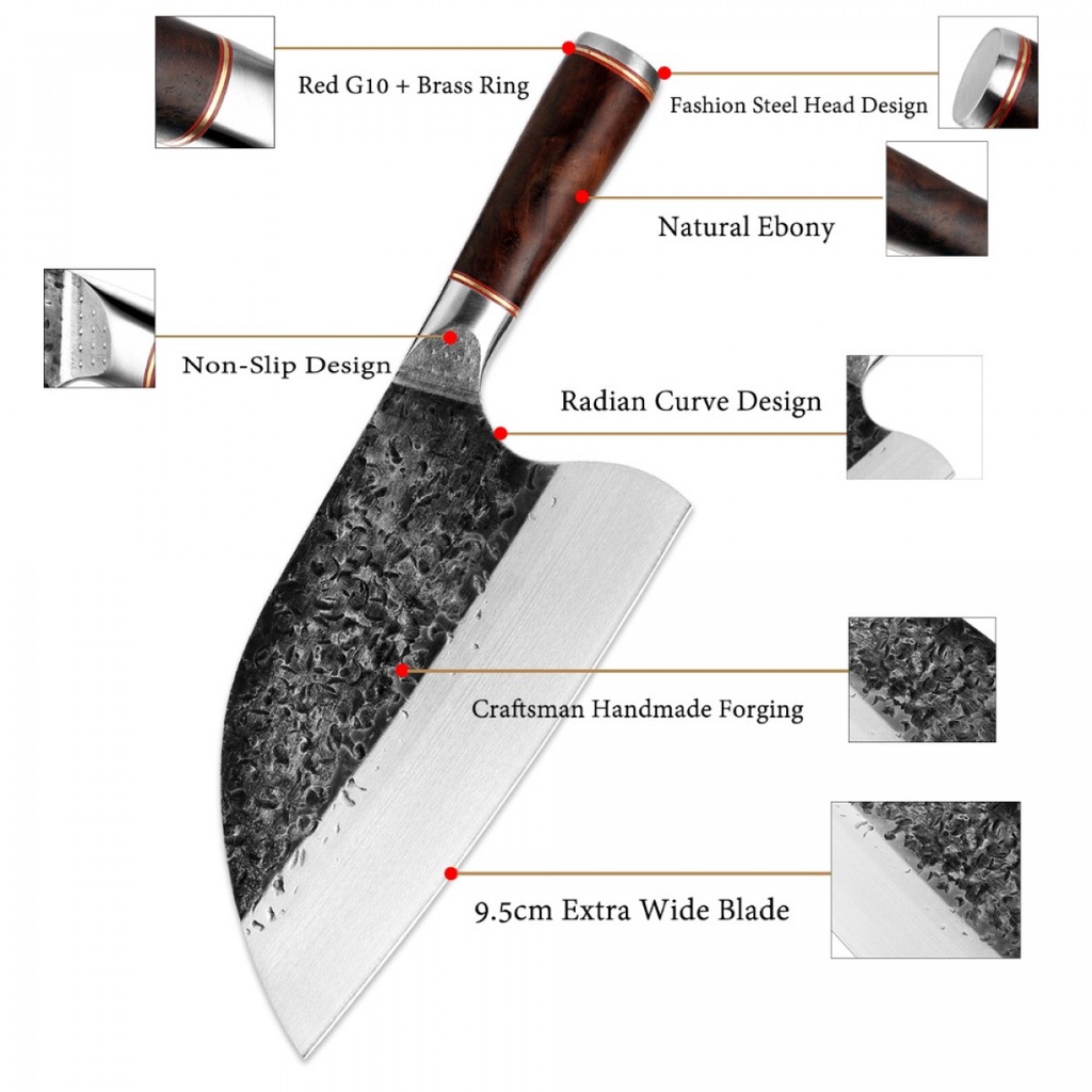 XITUO Pisau Dapur Daging Ikan Chef Knife Cleaver Wide 8 Inch - LZJ-9