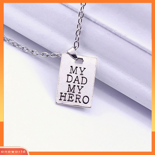 [WOD] 1pc My Dad My Hero Huruf Liontin Rantai Choker Keluarga Cinta Kalung Hadiah