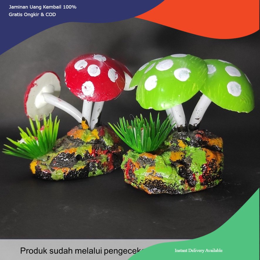 hiasan aquarium 3 jamur mini, , jamur mini 3 aquarium, dekorasi aquarium 3 jamur mini, dekorasi aqua