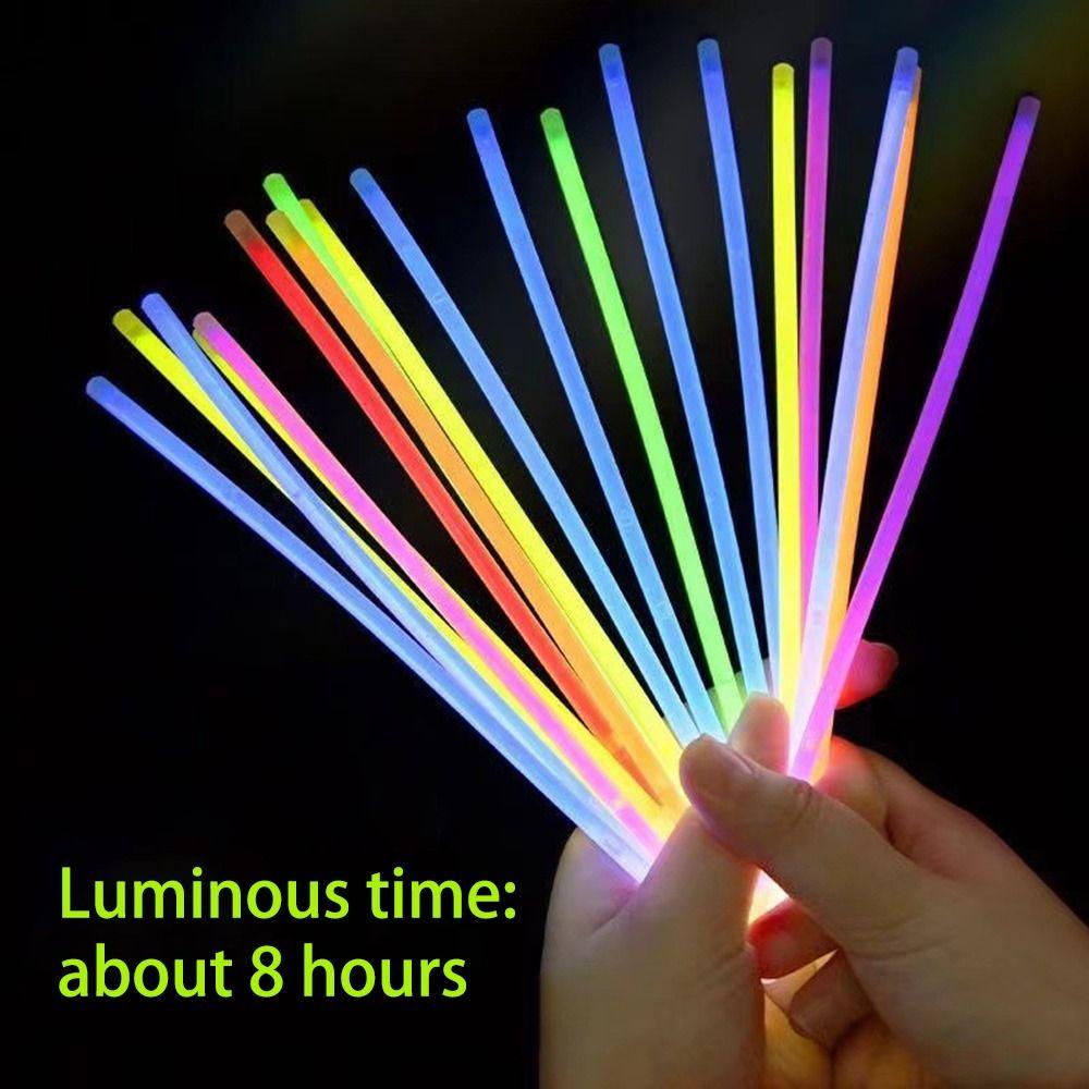 100 Pcs Glow Stik Ulang Tahun Halloween 8&quot; Glow Kalung Dan Gelang Perlengkapan Pesta Menyala 8warna