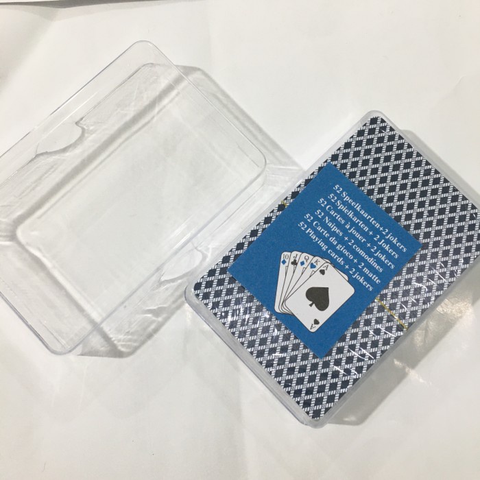 KARTU REMI DENGAN BUNGKUS KOTAK BOX PLASTIK PUTIH TRANSPARAN ISI 1