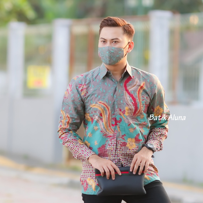 Batik Pria Premium Lengan Panjang Reguler Fit Katun Halus Baturaden Tresno Kamulyan  Aluna