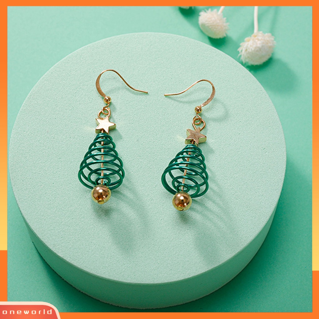 [WOD] 1pasang Anting Drop Motif Pohon Natal Anting Menjuntai Wanita Logam Nyaman Untuk Pernikahan