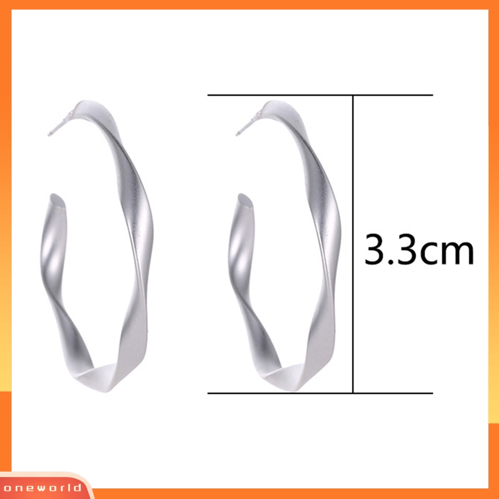 [WOD] Anting Tusuk Menawan Bahan Alloy Matte Anting Lingkaran Geometris Untuk Pesta