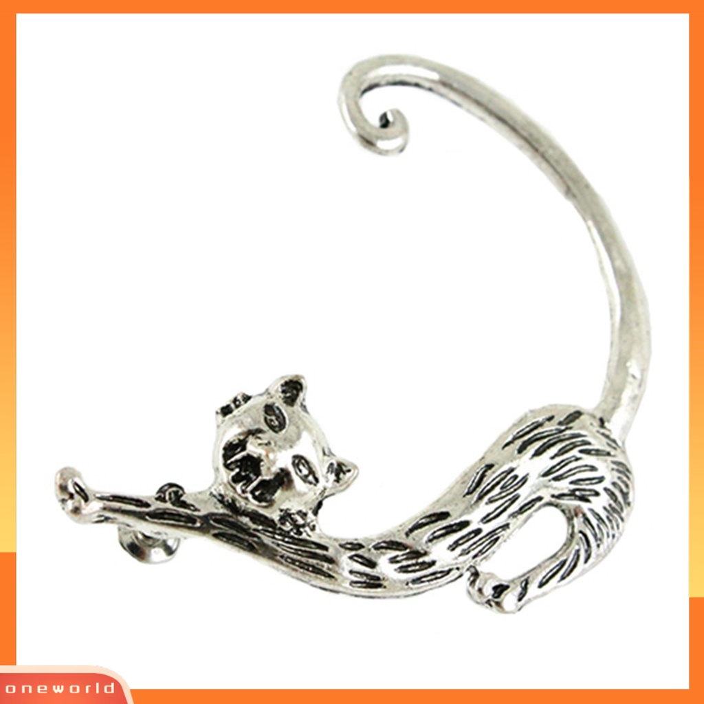 [WOD] Vintage Enchanting Kitten Ear Hook Earrings Aksesoris Perhiasan Ekor Kucing Stereo