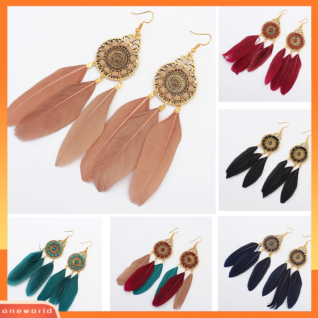 [WOD] Anting Eardrop Bulu Vintage Halus Elegan Untuk Ruang Ganti