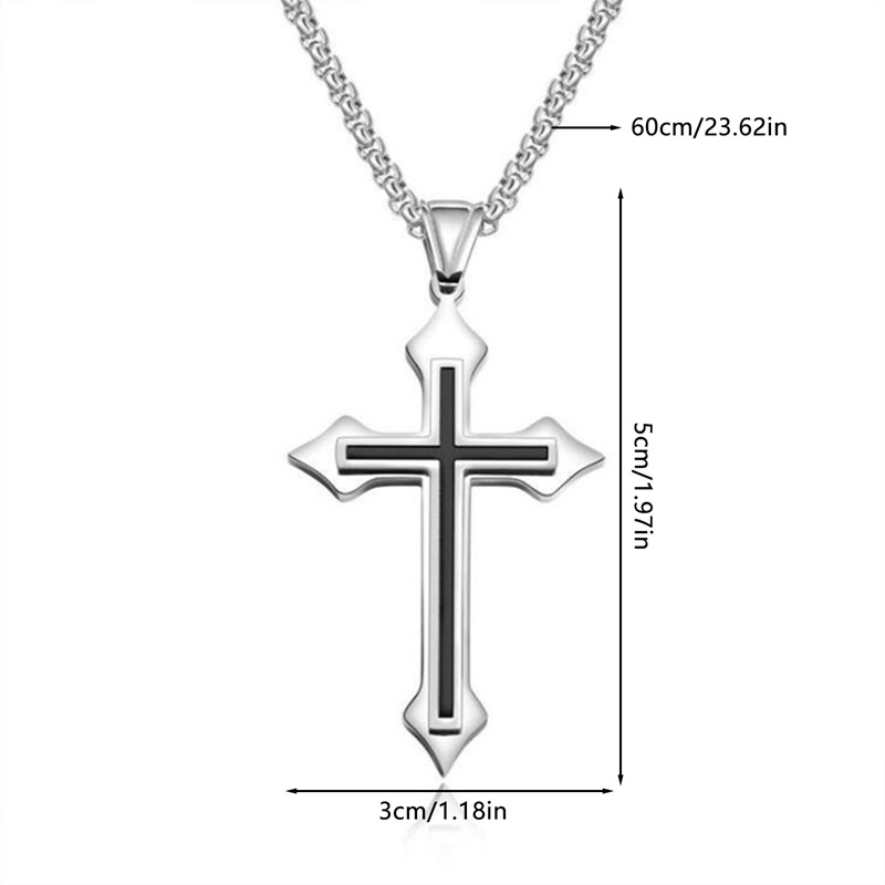 Kalung Salib Iman Kudus Kristen Necklace Cross Perhiasan Aksesoris Salib Yesus Liontin Jimat Kalung Untuk Pria Iman Religi Hadiah Anniversary