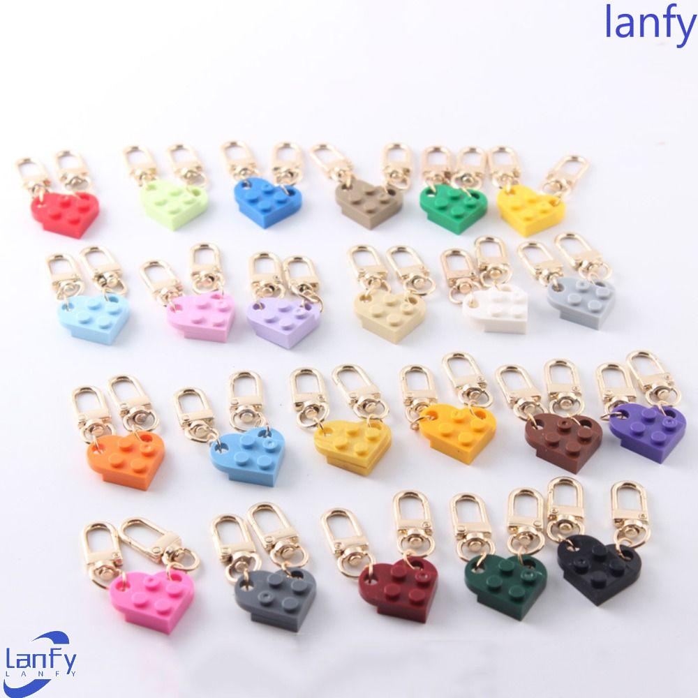 Lanfy Cinta Hati Bata Gantungan Kunci Multicolor Indah 1pasang Liontin Hadiah Ulang Tahun Aksesoris Kunci Di Pisahkan Ornamen Blok Bangunan Kunci Gesper