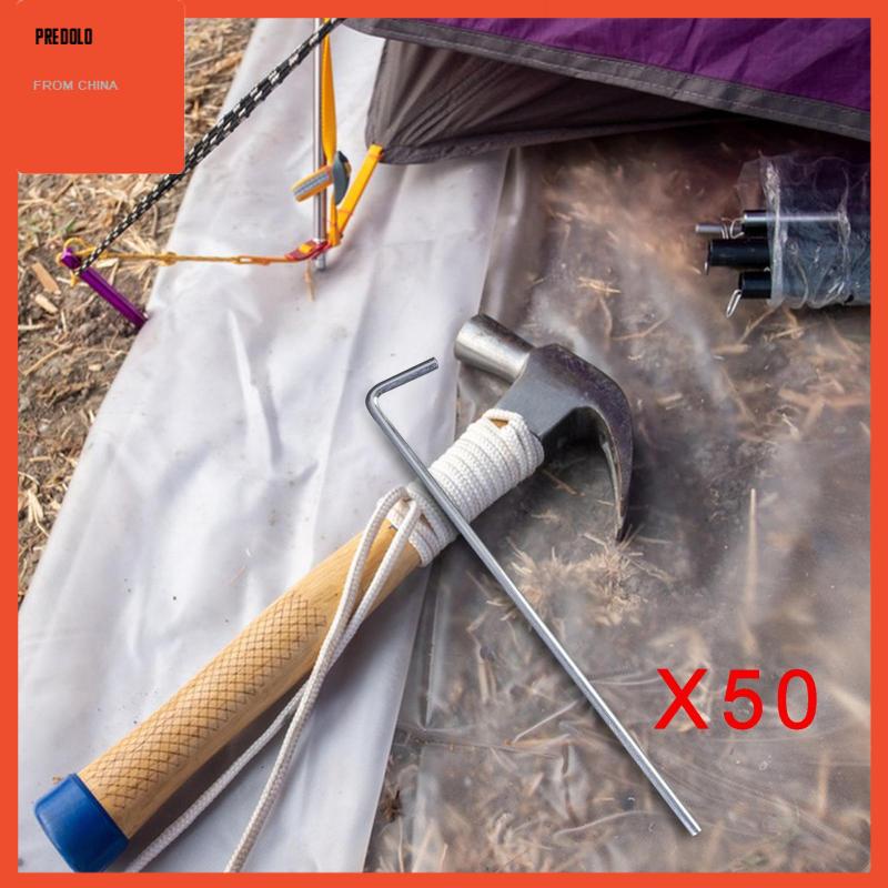 [Predolo] 50pcs Pasak Tenda 20cm Garden Stakes Nails Aluminium Untuk Camping Outdoor Kokoh