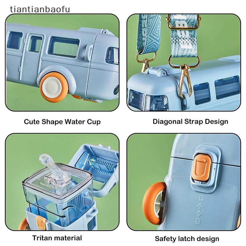 [tiantianbaofu] Gelas Air Jerami Mobil Anak Musim Panas Bus Cangkir Bayi Straw Bottle Water Bottle Boutique