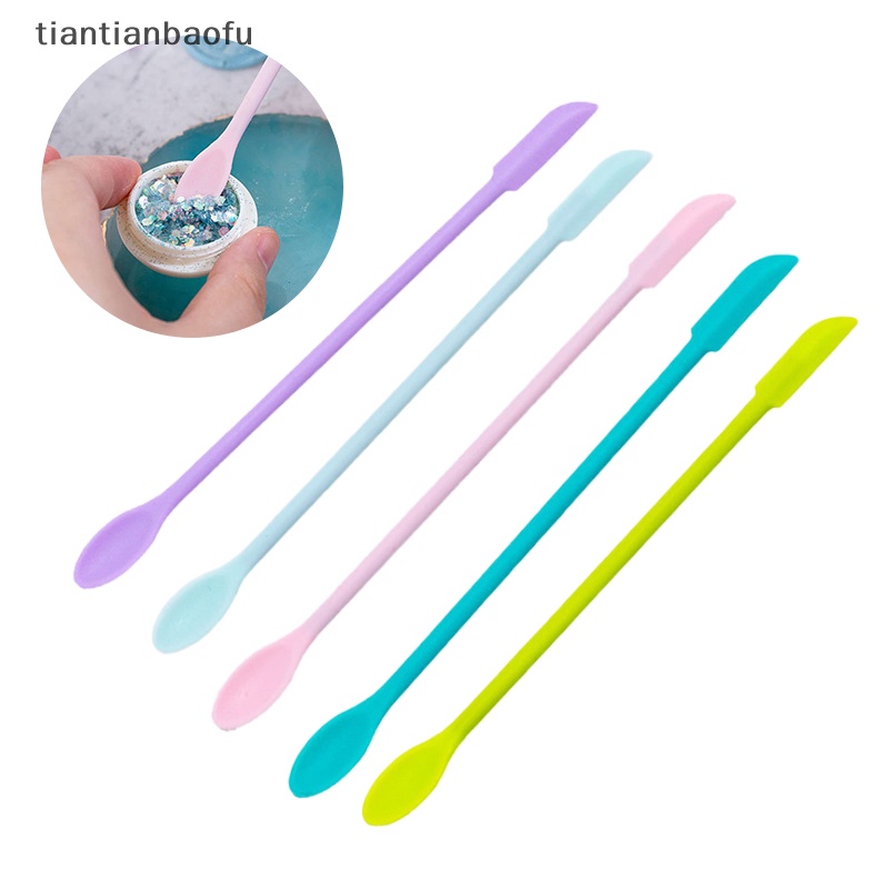 [tiantianbaofu] Spatula Silikon Toples Scraper Scoop Tip Panjang Double Headed Cosmetic Spoon Boutique