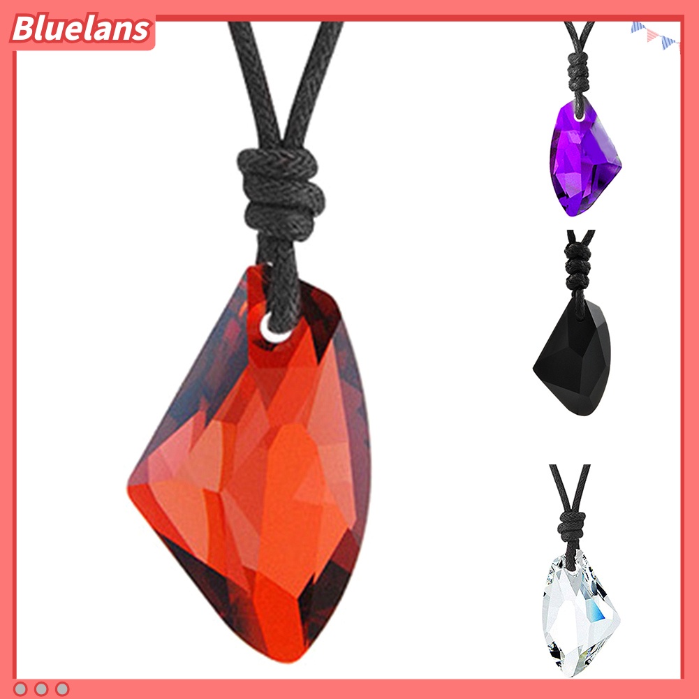 [BLS] Fashion Pria Wanita Kristal Imitasi Liontin Tali Yang Dapat Disesuaikan Kalung Perhiasan Hadiah