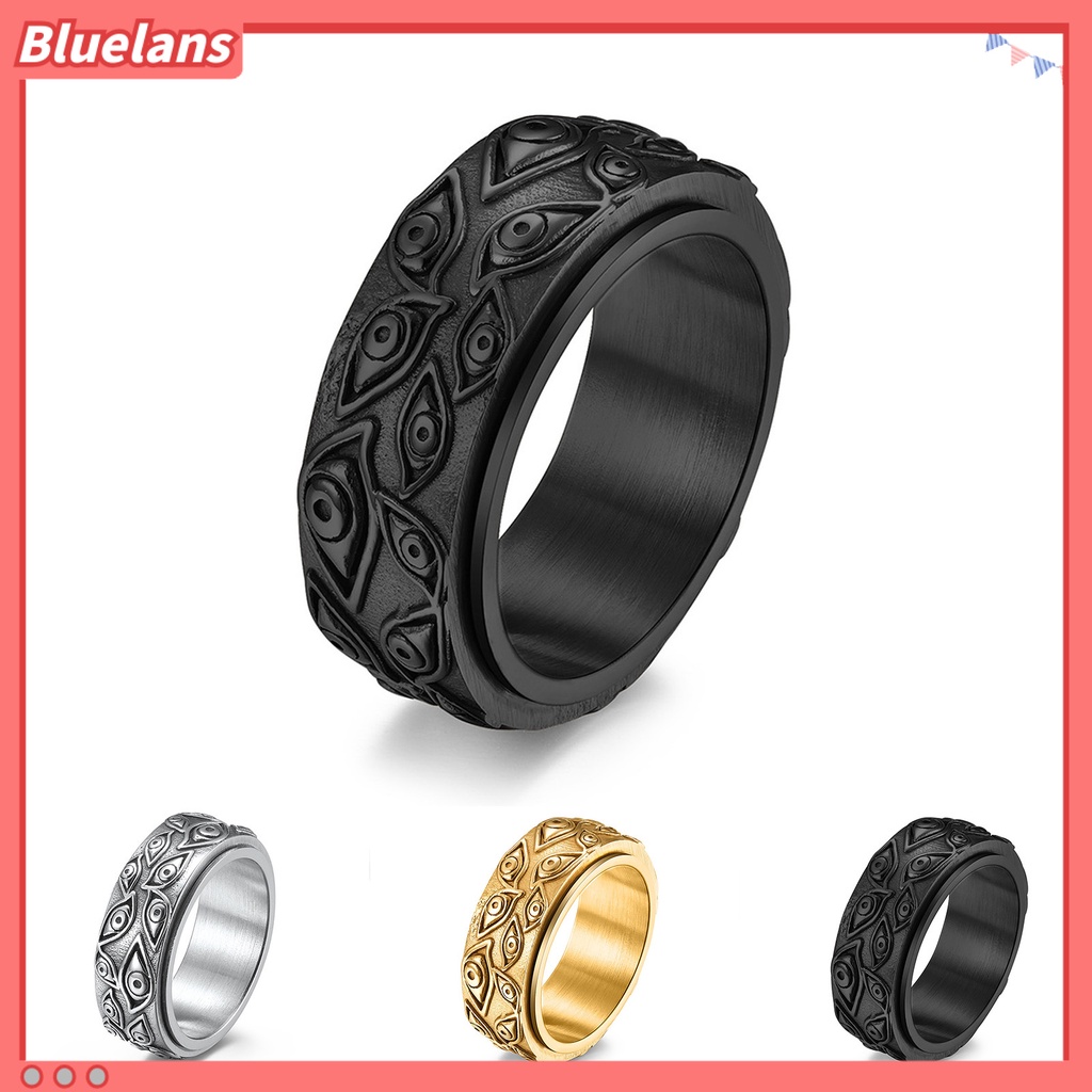 [BLS] Cincin Pria God Eye Rotatable Unisex Round All Match Finger Ring Untuk Pacaran