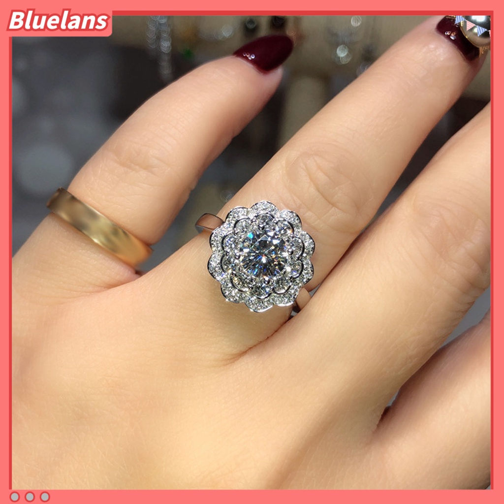 [BLS] Cincin Wanita Bersinar Hias Manis Cubic Zirconia Finger Ring Untuk Pesta