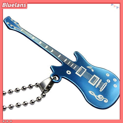 [BLS] Kalung Sweater Rantai Manik-Manik Liontin Gitar Unisex Pria Wanita Perhiasan Fashion