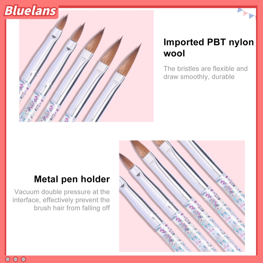 [BLM] 5pcs /Set Kuas Nail Art Tip Lembut Multifungsi Ultra Tipis Bunga Garis Garis Liner DIY Menggambar Brush Untuk Manicure