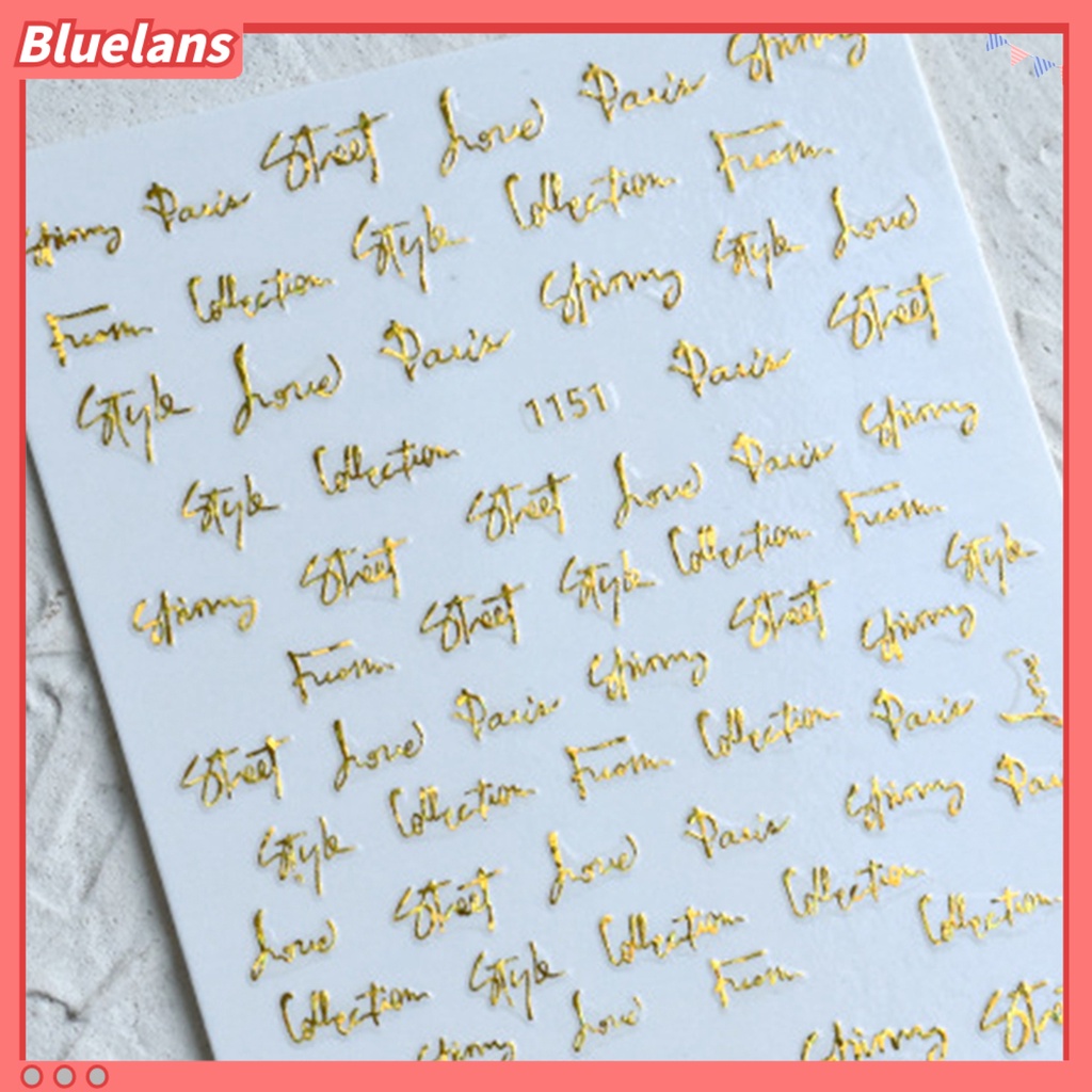 [BLM] Stiker Kuku Glitter DIY Aneka Gaya Huruf Hologram Perekat Slider Hiasan Bungkus Warna-Warni Untuk Manicure