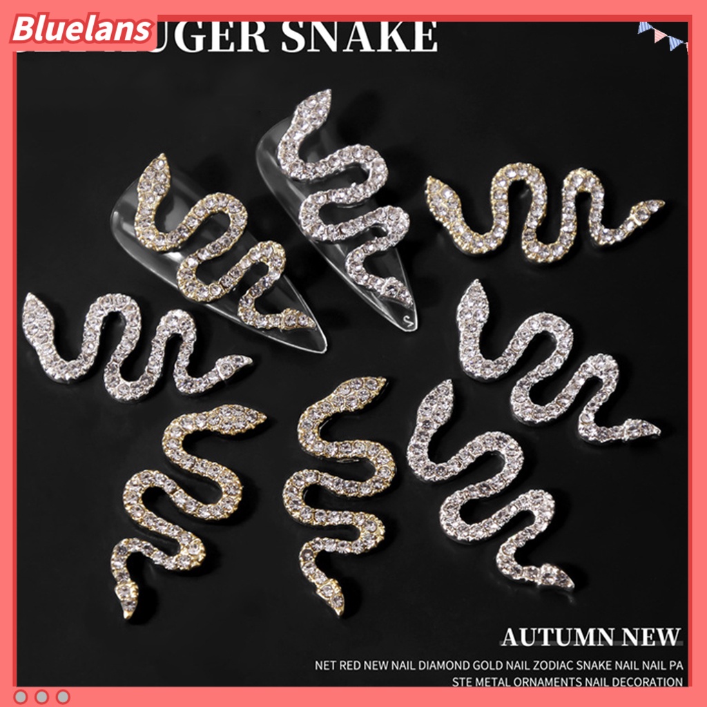 [BLM] 10pcs /Set Hiasan Kuku DIY Perhiasan Glitter Minimalis Ular Artistik Novelty Nail Jewelry Untuk Wanita