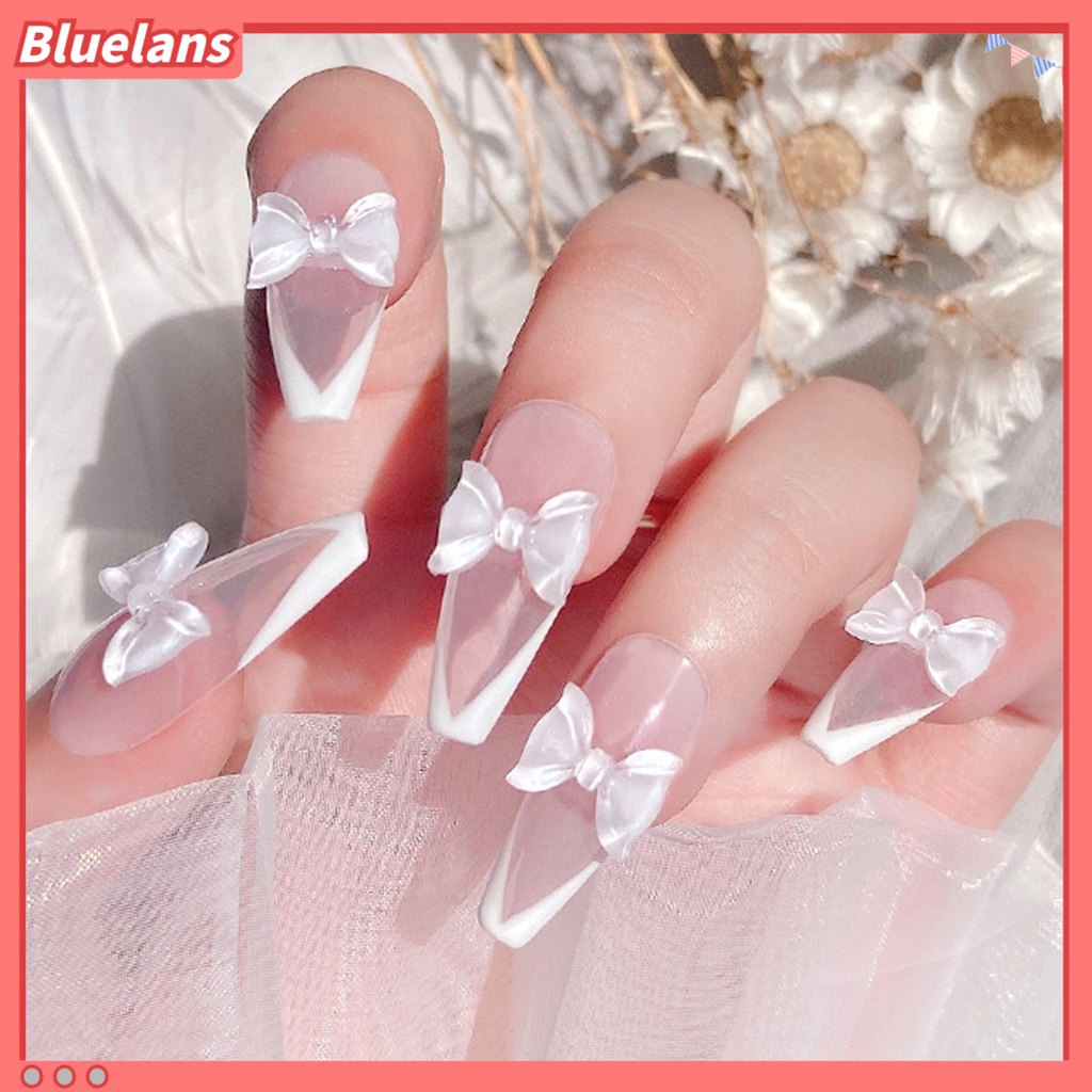 [BLM] 50 Pcs Nail Art Perhiasan Indah Busur Pesona Aksesoris Berwarna Resin Nail Art Dekorasi Perlengkapan Kuku