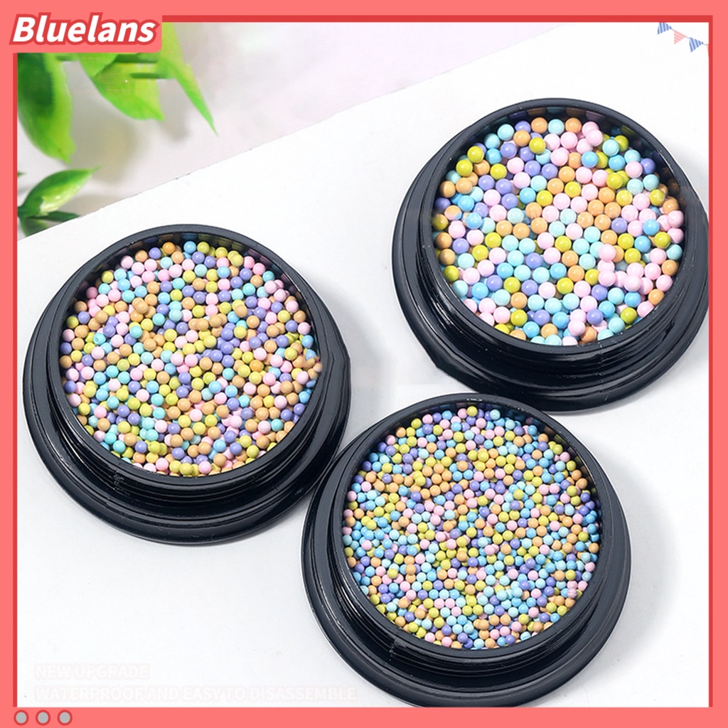 [BLM] 1kotak Hiasan Kuku Bulat Warna Hidup Permukaan Halus Mudah Diterapkan Aplikasi Lebar Hias Alloy 3D Manik-Manik Longgar Pesona Kuku Desain Manicure Untuk Salon Kuku