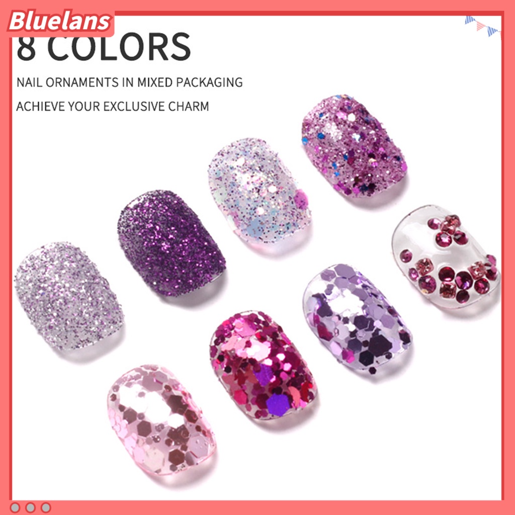 [BLM] 1tas Kuku Payet Efek Mengkilap Gloss Tahan Lama DIY Warna-Warni Sangat Tipis Tidak Teratur Berkilau Nail Art Flash Manicure Store Supply