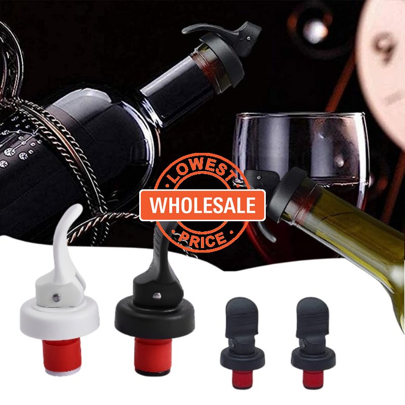 [Harga Grosir] Alat Minum Praktis Segar-Alat Pemompa Udara Botol Anggur Merah Plug Vacuum Sealed Bottle Stopper Dengan Pembuka Tutup Gabus Champagne Beer Anti Bocor