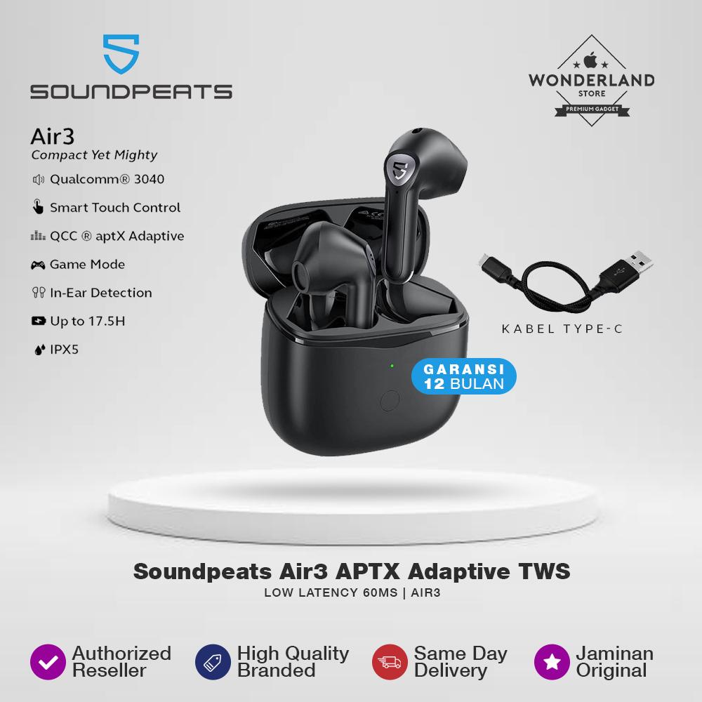 SoundPEATS Air3 APTX Adaptive TWS Gaming Mode Low Latency APTX IPX5