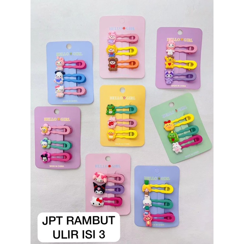 PGC (isi 3 pcs) Jepit Rambut Kartun Lucu Sanrio Klip Poni Korea Fashion Lucu Gaya Akseoris Fashion / Jepitan Rambut Macaron