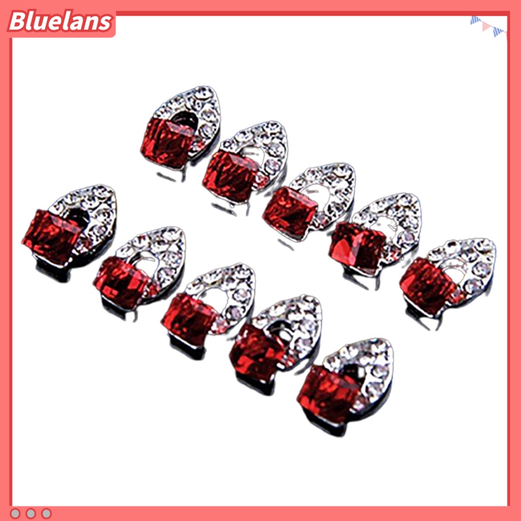 [BLM] 10pcs Fashion Wanita 3D Glitter Berlian Imitasi Nail Art Stiker Tips DIY Dekorasi